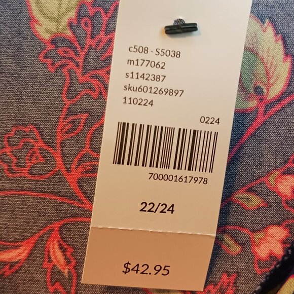 #172 NWT Lane Bryant Blue/Red Short Sleeve Top Size 1X - Picture 7 of 7